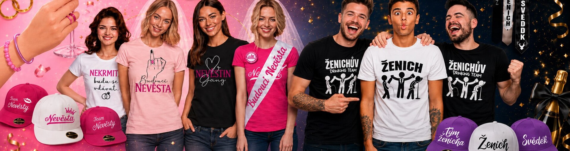 Trička a doplňky na rozlučku se svobodou