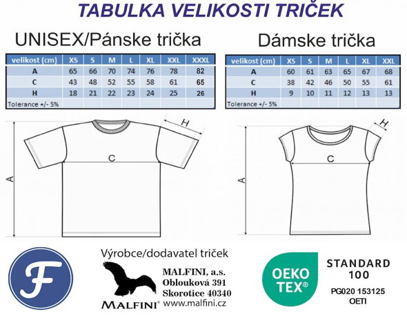tabulka velikosti damske panske