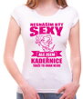 Narozeninový originální dámský dárek-Dámské vtipné tričko ze serie povolání / hobby kadeřnice, holička-Tričko pro kadeřnice - Nesnáším být sexy