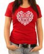 Dámské tričko - Srdce - lidový vzor