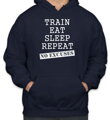 Originálna fitness mikina pre športovcov z kolekcie motivácia a šport,pre lepší výkon a zdravší životný štýl-Mikina eat, train, study, love, sleep, repeat...