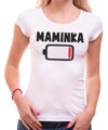 Vtipné a originální tričko pro maminku jako dárkové překvapení ke dni matek či k narozeninám-Rodinné tričko - Maminka (BATERKA)