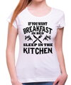 Originálne a vtipné dámske tričko-pre milovníčky humoru a recesie- Breakfast in bed (raňajky do postele)