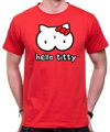 Vtipné originálne tričko ako recesia na známu kreslenú postavičku-Tričko Hello Titty  