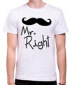 Originálne a vtipné tričko z lásky,z kolekcie partnerské tričká-Chlapi majú pravdu občas, ale zato ženy vždy- Pánske/dámske tričko Mr. Right/Mrs. Always Right