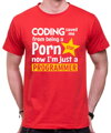 Tričko - Coding saved me from being a Porn star