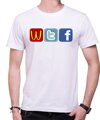 Originálne zábavné pánske tričko pre fanúšikov sociálnych sietí ako facebook a tweeter-WTF Social sites
