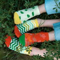 Ponožky - Green stripes (kotníkové)