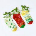 Členkové letné ponožky s farebnými prúžkami pre veselú náladu-Ponožky - Green stripes