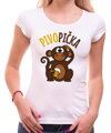 Vtipné dámske párty tričko z kolekcie alkohol pre milovnícky humoru a piva -Pivné tričko - Pivopička s opičkou