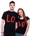 Partnerské trička LOVE - RED (dámské + pánské tričko)