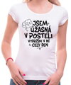 Vtipné tričko - Jsem úžasný/á v posteli