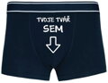 Pánské boxerky s vtipným potiskem - Tvoje tvář SEM