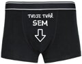 Pánské boxerky s vtipným potiskem - Tvoje tvář SEM