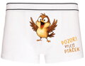Pánské boxerky s vtipným potiskem - Pozor! Vyletí ptáček