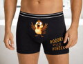 Pánské boxerky s vtipným potiskem - Pozor! Vyletí ptáček