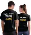 Partnerská trička - Když se ztratím nebo opiju, vraťte mě (Vl. jméno) (dámské + pánské tričko)