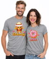 Partnerská trička - Dokonalý PÁR káva a donut 2ks