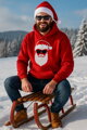 Vánoční mikina - Hipster Santa