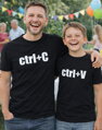 Rodinný pár triček - ctrl+C a ctrl+V  (cena za 2ks)