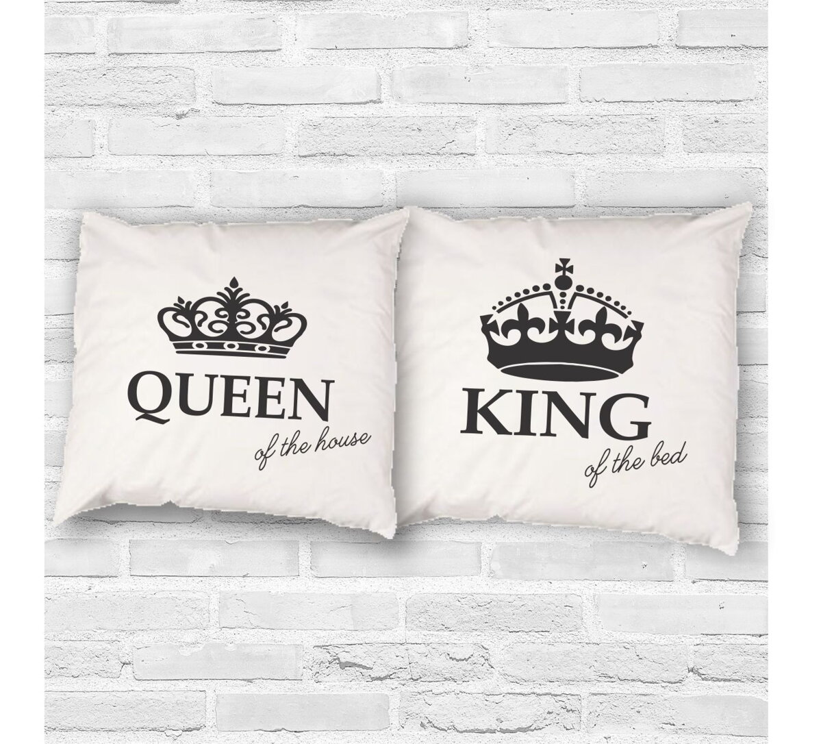 Sada 2ks Povleceni Na Polstar King Of The Bed A Queen Of The