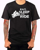 Športové tričko ako motivácia pre motorkárov a milovníkov motoriek.-Motorkárske tričko - Eat, sleep and ride