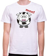 Vtipné a originálne tričko na párty s motívom kravičky pre vtipálkov-Tričko - Krava Moo!