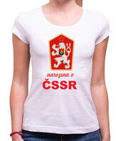 Originální dámské retro tričko s potiskem ČSSR znaku-narozena v ČSSR
