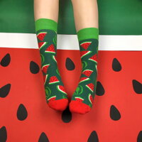 Veselé a farebné ponožky s príchuťou leta s obrázkami melónikov-Ponožky - Melónové