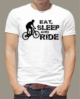Cyklistické tričko - Eat, sleep and ride on bike