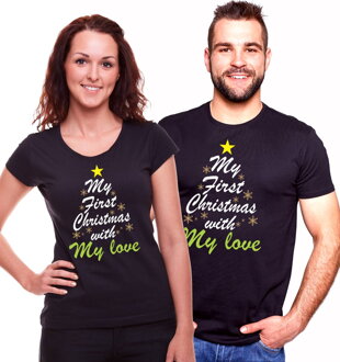 Pánské / dámské tričko - První Vánoce s mou láskou
