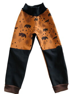 Softshellové kalhoty hnědý medvěď