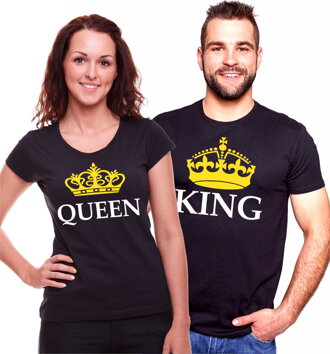 Pánské / dámské tričko KING - QUEEN (cena za 1ks)