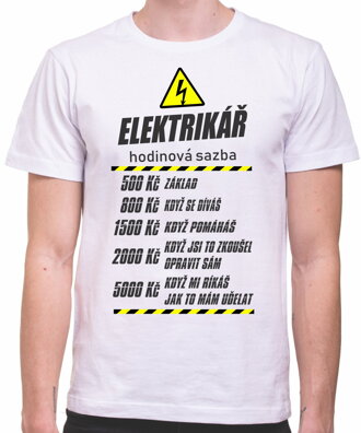 Tričko pro elektrikáře - Hodinová sazba