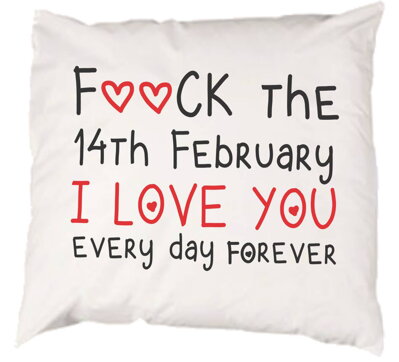 Povlak na polštář - Miluji tě každý den nejen na Valentýna