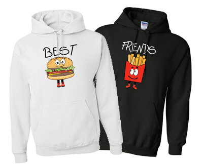 Kamarádské mikiny - BEST FRIENDS - Fast food :) 