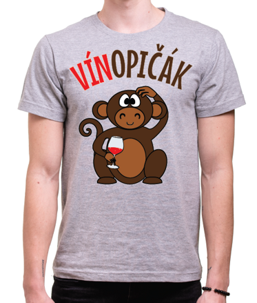 Vinařské tričko pánské - Vínopičák s opičkou