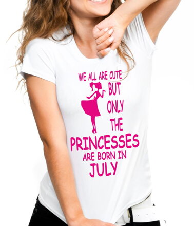 Dámské narozeninové tričko - PRINCESSES ARE BORN IN ... (zvolte měsíc)