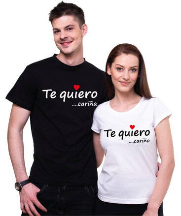 Partnerská trička - Te quiero cariño/a  (Cena za pár)