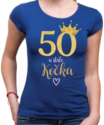 Narozeninové tričko - 50 a stále kočka 