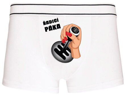 Pánské boxerky s vtipným potiskem - Řadicí páka Pánské boxerky s vtipným potiskem - Řadicí páka