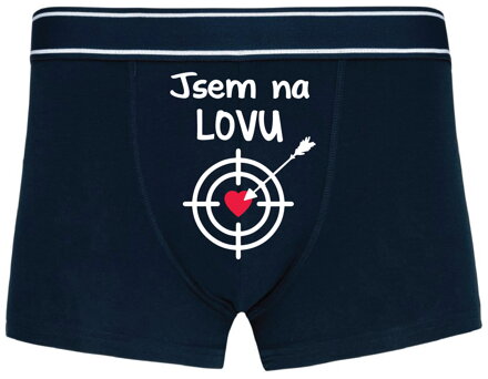 Pánské boxerky s vtipným potiskem - Jsem na LOVU Pánské boxerky s vtipným potiskem - Jsem na LOVU