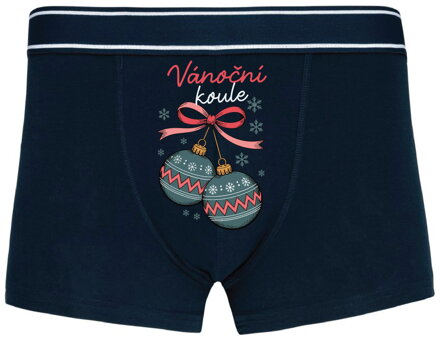 Pánské boxerky s vtipným potiskem - Vánoční koule