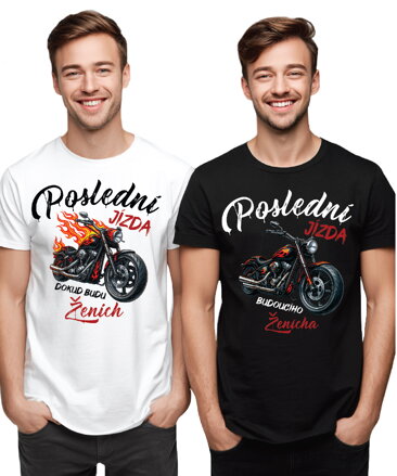 Pánská trička - Poslední jízda pro ženicha a jeho team (cena za 1ks)