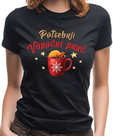 Vánoční tričko - Potřebuji Vánoční punč