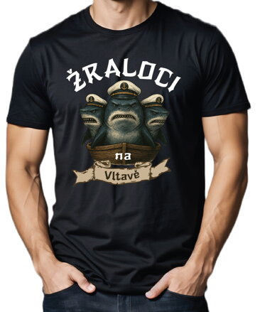 Vodácké tričko - Žraloci na (vlastní text)