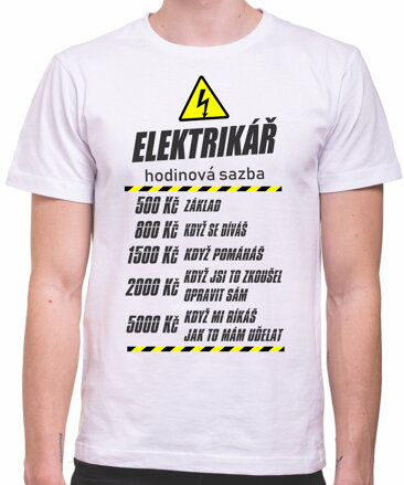 Tričko pro elektrikáře - Hodinová sazba