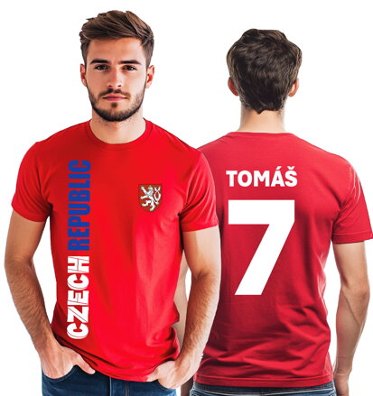 Bavlněné tričko - CZECH REPUBLIC+ vl.jméno a číslo