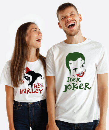 Partnerská trička - His Harley, Her Joker 2ks