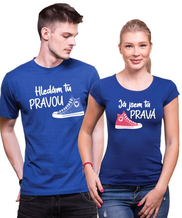 Partnerská trička - Hledám tu pravou 2ks